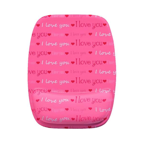 Imagem de Mouse Pad Ergonomico I love You Rosa Coração