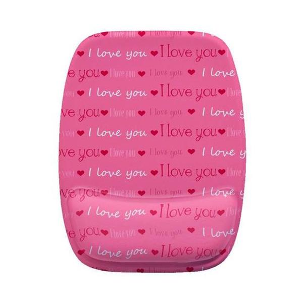 Imagem de Mouse Pad Ergonomico I love You Rosa Coração