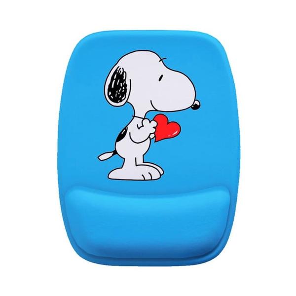 Imagem de Mouse Pad Ergonomico Snoopy Azul Coração Fofo