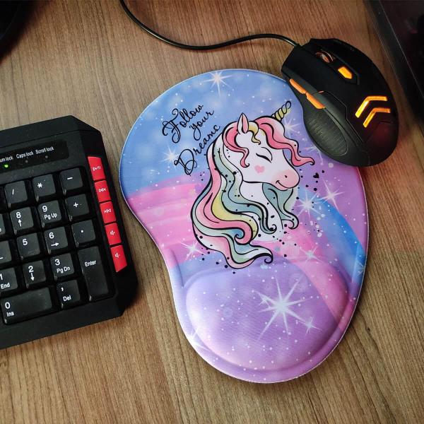 Imagem de Mouse Pad Ergonômico Unicórnio Sonhos Presente Criativo