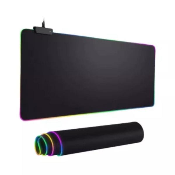 Imagem de Mouse Pad Gamer Borda Iluminada Led Rgb 7 Cores 25Cmx35Cm