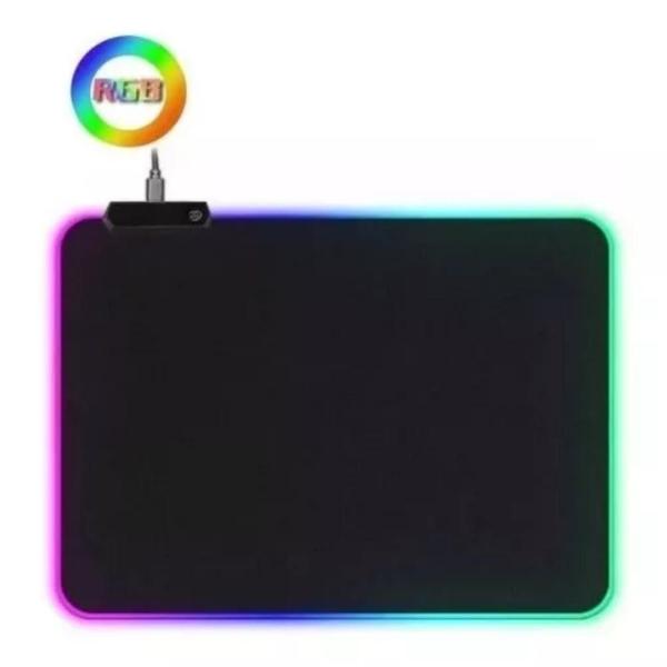 Imagem de Mouse Pad Gamer Borda Iluminada Led Rgb 7 Cores 25Cmx35Cm