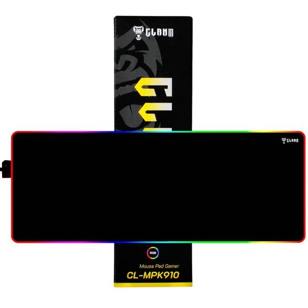 Imagem de Mouse Pad Gamer Clanm King Tamanho Grande 800X300MM Com  Base Emborrachada Antiderrapante Iluminação Rgb à Prova D'Água