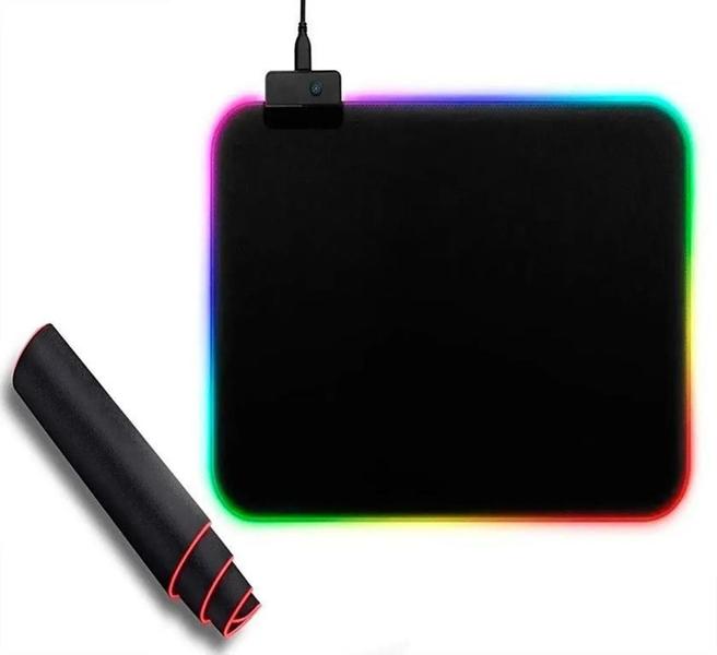 Imagem de Mouse Pad Gamer Com Led Rgb Iluminado 35x25 Multicores 2535 Luuk Young