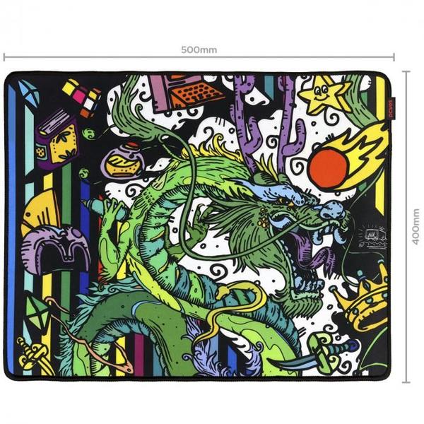 Imagem de Mouse Pad Gamer Dragon Ancient 50X40CM Medium PCYES Com Base Antiderrapante Material Emborrachado Borda Costurada Estilo Speed para Maior Precisão e Desempenho