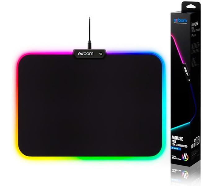 Imagem de Mouse Pad Gamer Exbom Led Grande 35x25cm