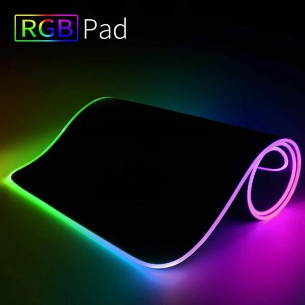 Imagem de Mouse Pad Gamer Extra Grande 800x300mm Led na Borda Speed Borracha Natural