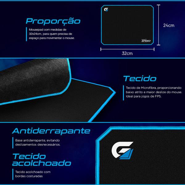 Imagem de Mouse Pad Gamer Fortrek Speed Mpg101 Preto