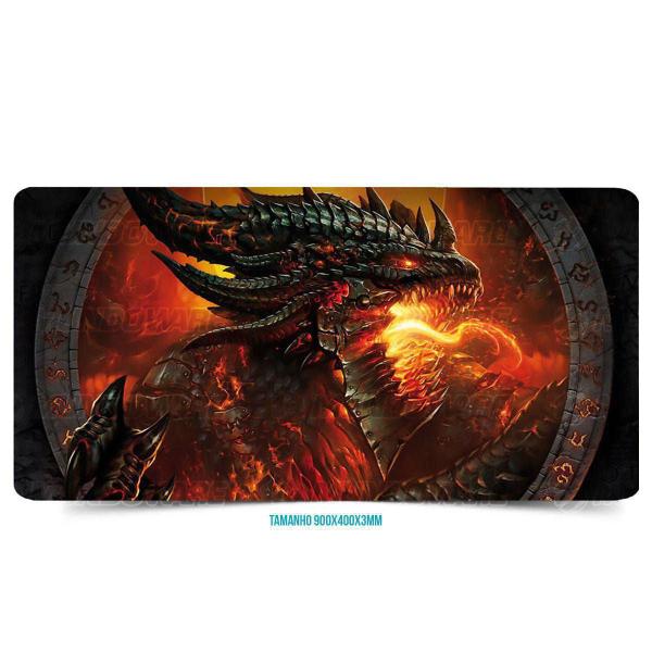 Imagem de Mouse Pad Gamer Gigante Exbom Mp-9040A Dragão De Fogo