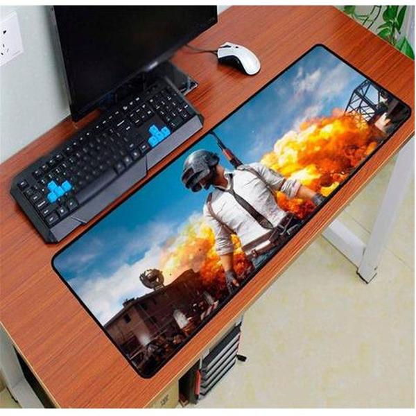 Imagem de Mouse Pad Gamer Grande 70x35cm PUBG Emborrachado Speed Bordas Costuradas