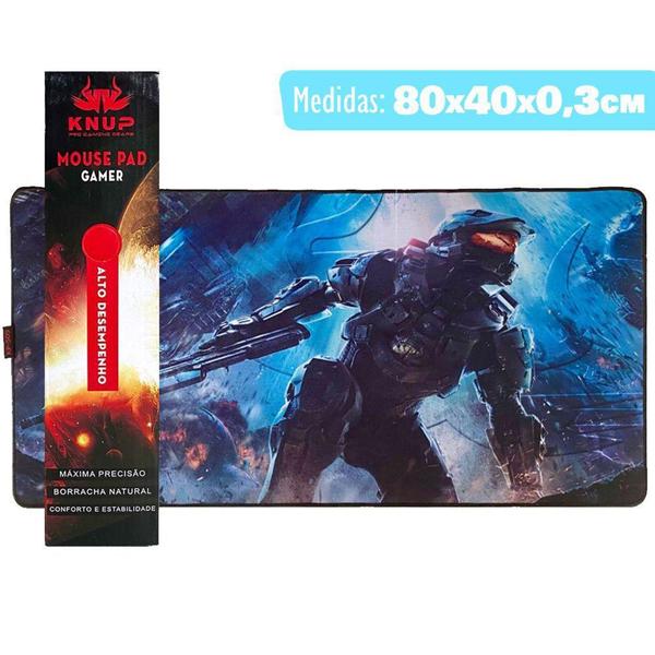 Imagem de Mouse Pad Gamer Grande 80x40 Anti-estático Kp09 Halo - KNUP