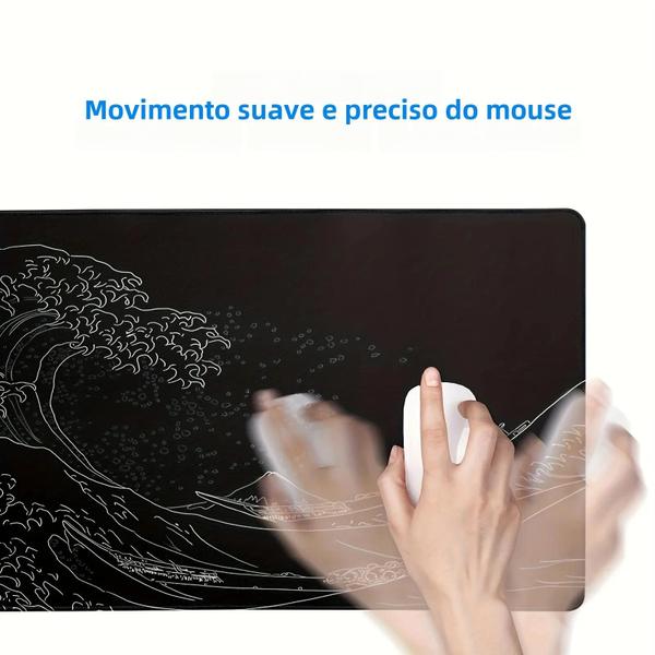 Imagem de Mouse Pad Gamer Grande Antiderrapante com Bordas Costuradas