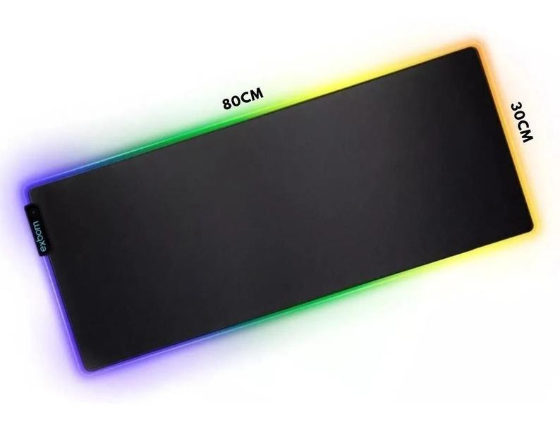 Imagem de Mouse Pad Gamer Grande Com Led Rgb 7 Cores 30Cm X 80Cm