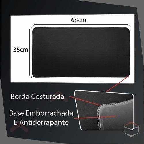 Imagem de Mouse Pad Gamer Grande Preto Liso Sem Estampa Costurada