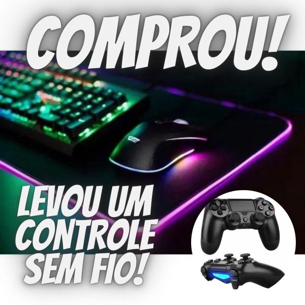 Imagem de Mouse Pad Gamer RGB com Led 80x30cm + CONTROLE COMPATÍVEL PS4