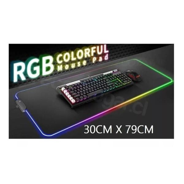 Imagem de Mouse Pad Gamer RGB XL 80x30cm Antiderrapante Vários Ritmos