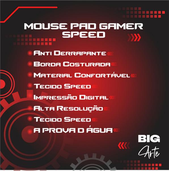 Imagem de Mouse Pad Gamer Speed Extra Grande 120x60 cm - Mapa Mundi Preto