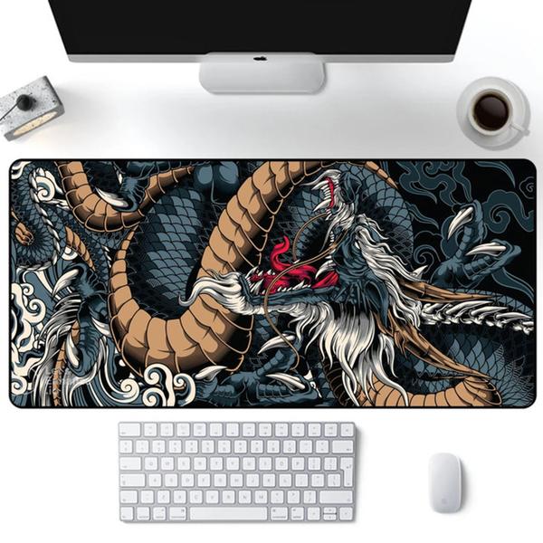 Imagem de Mouse Pad Gamer Speed Extra Grande 70x35 - Dragão Azul