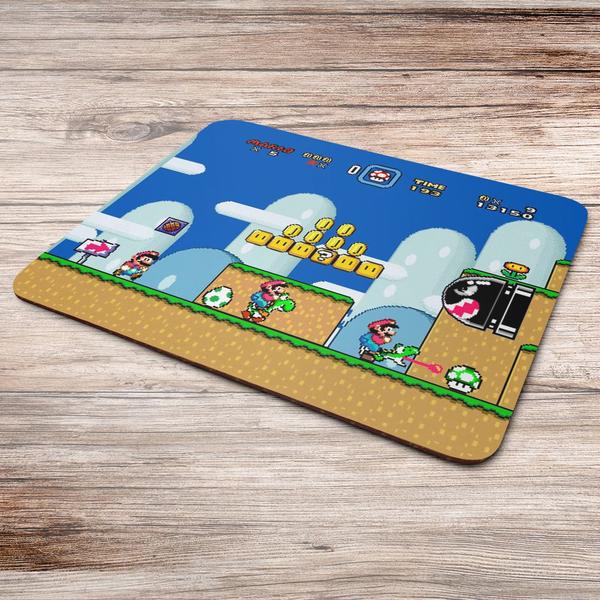 Imagem de Mouse Pad Gamer - Super Mario World Screen Game