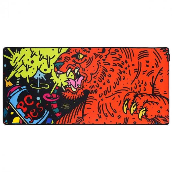 Imagem de Mouse Pad Gamer Tiger Premium 90X42CM Extended PCYES Com Base Antiderrapante Speed Material Emborrachado para Maior Precisão