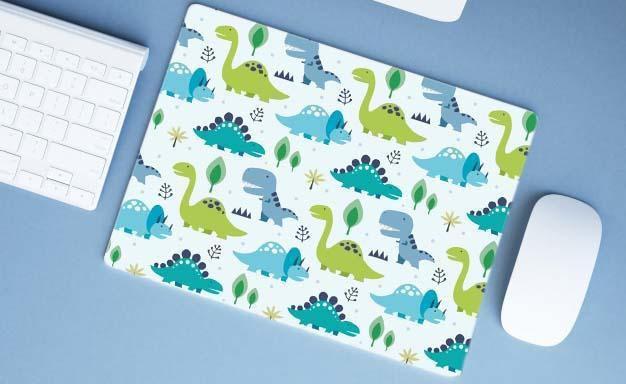 Imagem de Mouse Pad Grande Infantil Meninos Dinossauros