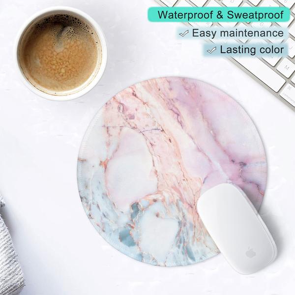 Imagem de Mouse Pad ITNRSIIET Marble Redondo Rosa Marble 20x20cm