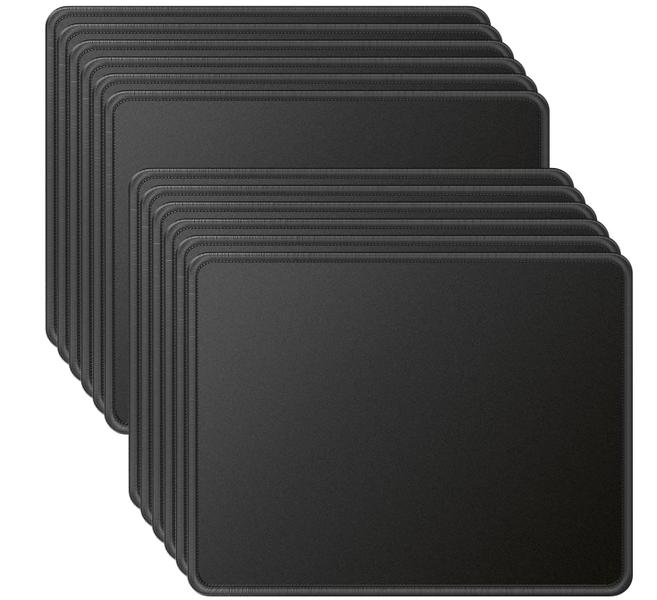 Imagem de Mouse Pad MROCO, pacote com 12, 30% maior, 22 x 28 cm, preto