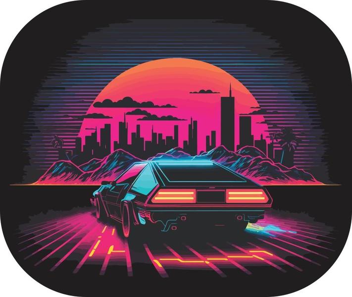 Imagem de Mouse Pad Neoprene 3mm 25x21cm Carro Neon