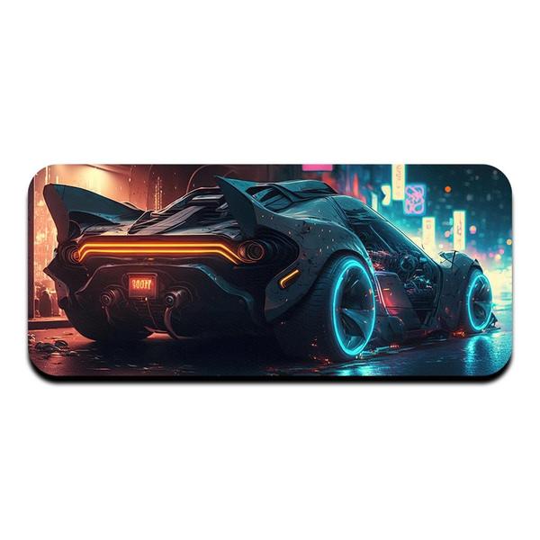 Imagem de Mouse Pad Neoprene 3mm 70x30cm Carro Azul e Laranja