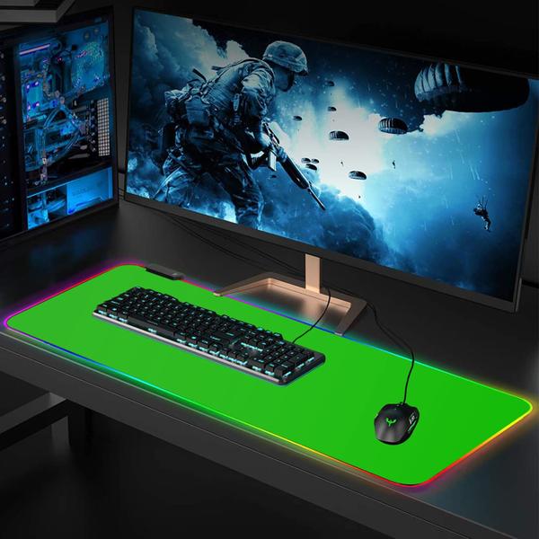 Imagem de Mouse Pad para jogos Meffort Inc RGB Extra Large XXL LED verde