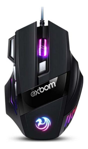 Mouse Para Jogo 7 Botões Gamer Rgb Exbom Usb 3200dpi Msg260
