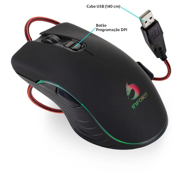 Imagem de Mouse Para Jogo Infokit X-soldado Gm-v550 Preto