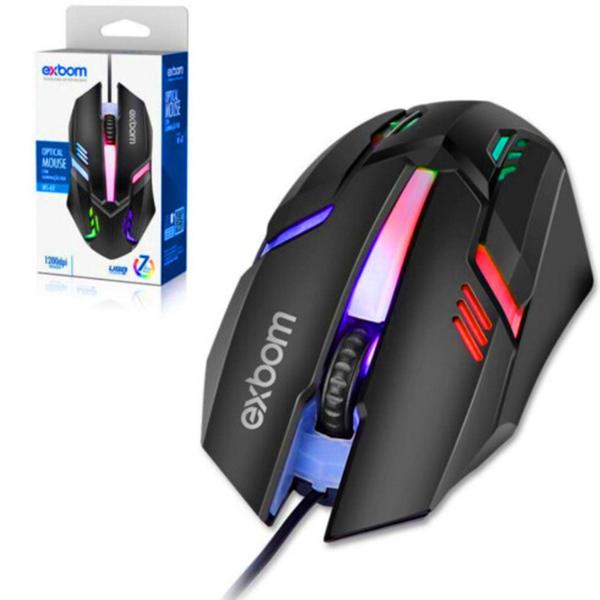 Imagem de Mouse Para Jogo Rgb Exbom Gamer 1200dpi Pc E Notebook