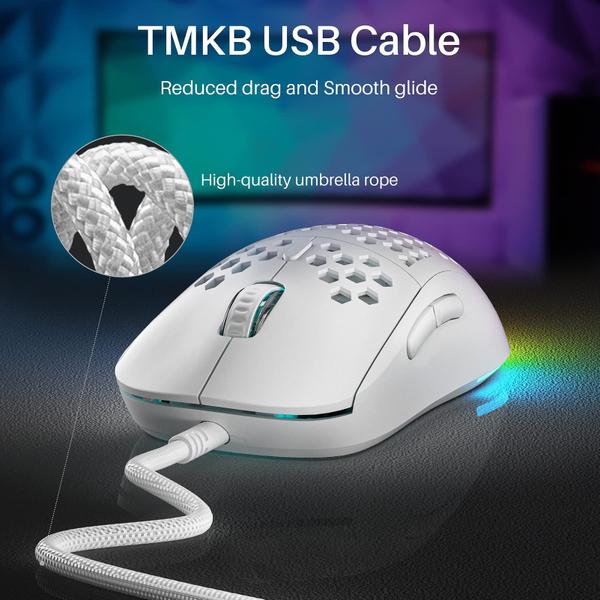 Imagem de Mouse para jogos DIERYA Falcon Honeycomb RGB 16000 DPI branco