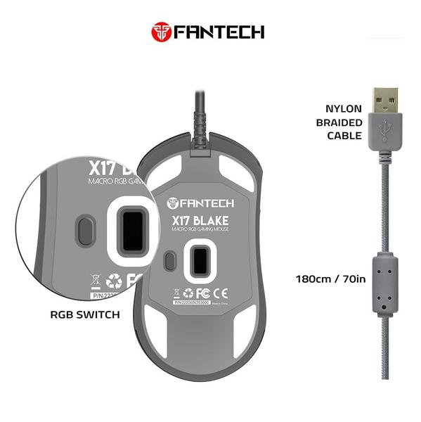 Mouse para jogos FANTECH Blake X17 Advanced Wired 10.000 DPI RGB Imagem de Mouse para jogos FANTECH Blake X17 Advanced Wired 10.000 DPI RGB