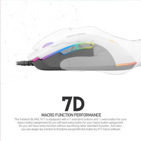Mouse para jogos FANTECH Blake X17 Advanced Wired 10.000 DPI RGB Imagem de Mouse para jogos FANTECH Blake X17 Advanced Wired 10.000 DPI RGB