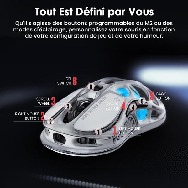 Mouse para jogos GravaStar Mercury M1 Pro 26.000 DPI Silver Mist - G GravaStar Imagem de Mouse para jogos GravaStar Mercury M1 Pro 26.000 DPI Silver Mist