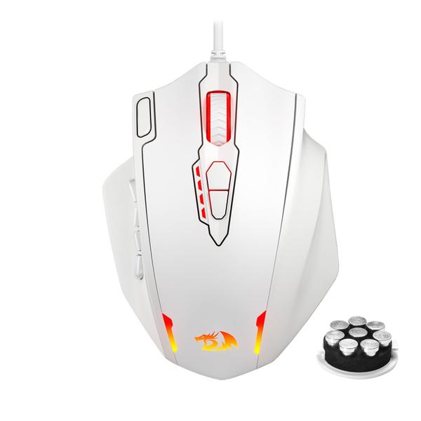 Imagem de Mouse para jogos Redragon M908 Impact RGB LED 12.400 DPI branco