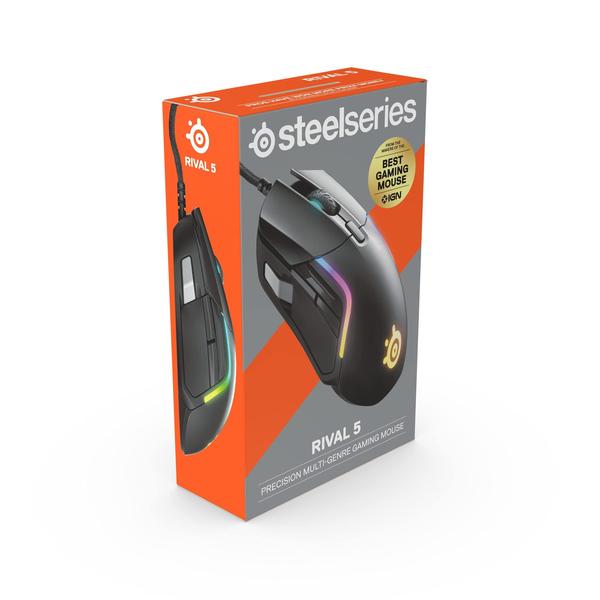 Imagem de Mouse para jogos SteelSeries Rival 5 com sensor de 18.000 CPI - preto