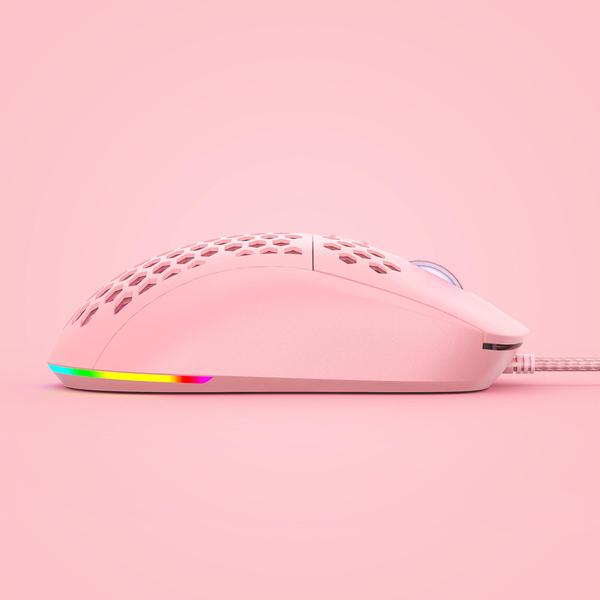 Imagem de Mouse para jogos TMKB Falcon M1SE Ultralight 12800DPI RGB Rosa