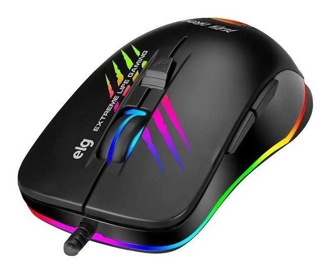 Imagem de Mouse Preto Death Chroma - Gamer - 4800dpi - ELG - MGDC