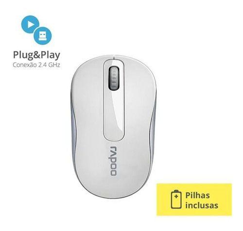 Imagem de Mouse Rapoo 2.4 Ghz White Com Pilha - M10 - RA008