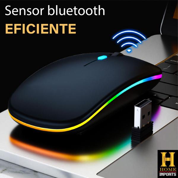 Mouse Recarregável Wireless Sem Fio Com Led Colorido Linha Premium - WEIBO Imagem de Mouse Recarregável Wireless Sem Fio Com Led Colorido Linha Premium