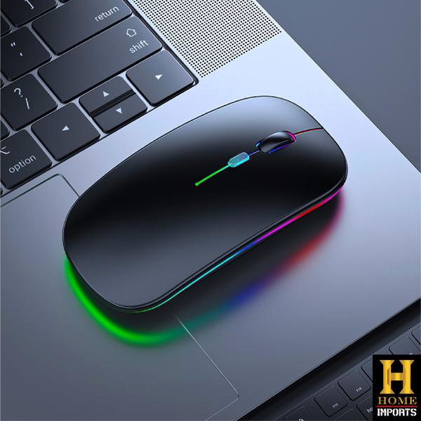 Imagem de Mouse Recarregável Wireless Sem Fio Com Led Colorido Linha Premium