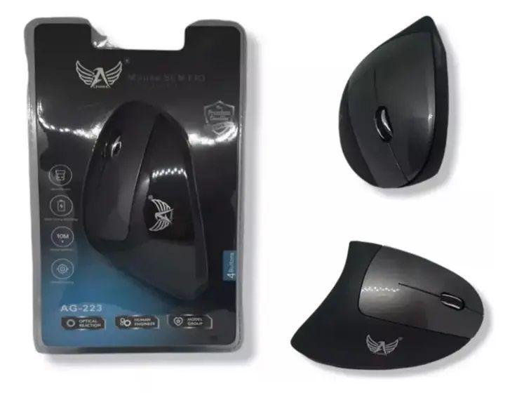 Imagem de Mouse S/ Fio Altomex Vertical Destro 1600DPI AG-223 Preto Transmissor Bluet. Pilha