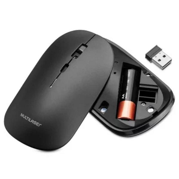 Imagem de Mouse S Fio Bt2.4 Ghz 1600 Dpi Preto Usb Pilha Inclusa Mo331