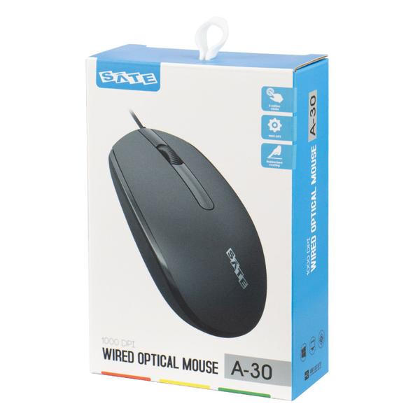 Imagem de Mouse Satellite A30 - com Fio - 1000DPI - Preto