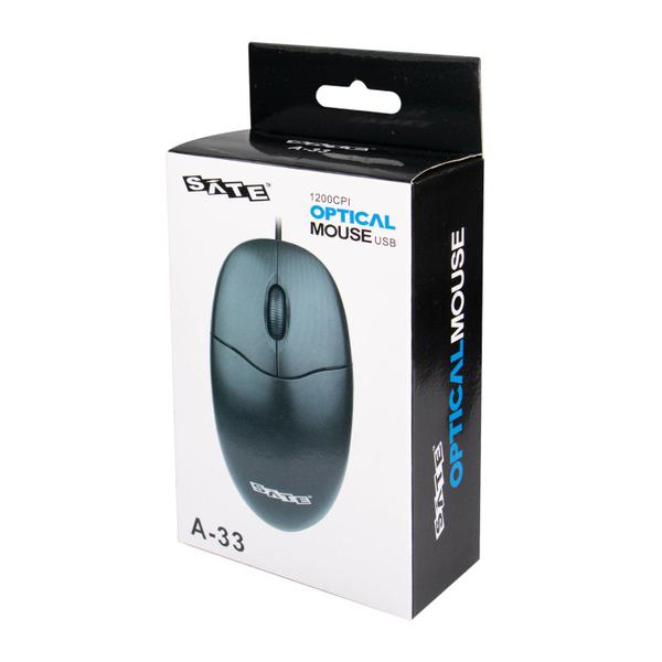 Imagem de Mouse Satellite A33P - com Fio - 1200DPI - Preto