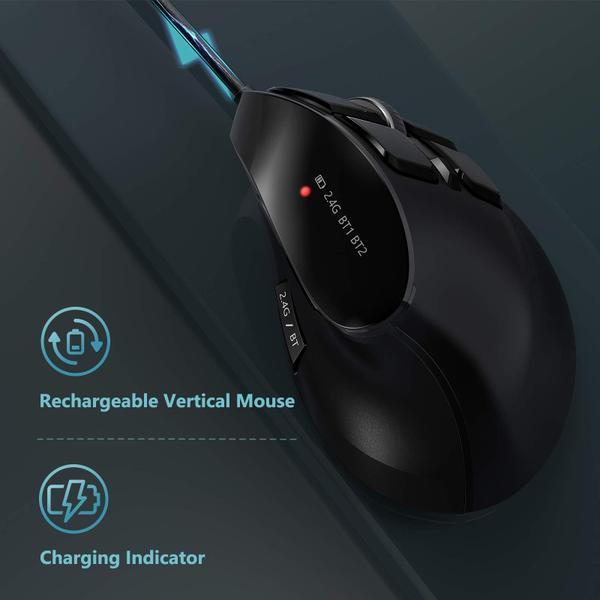 Imagem de Mouse seenda Ergonômico Sem Fio Vertical Recarregável