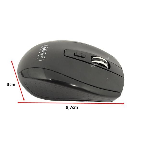 Imagem de Mouse Sem Fio 10m Alcance Usb Óptico Com 6 Botões Rápido KPMU403